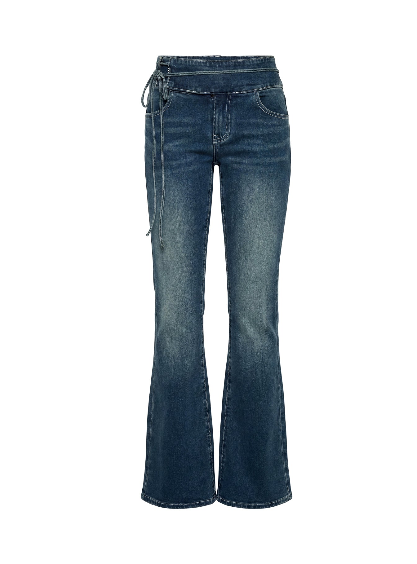 Runa Low Rise Tie Side Jeans Mid Blue Wash